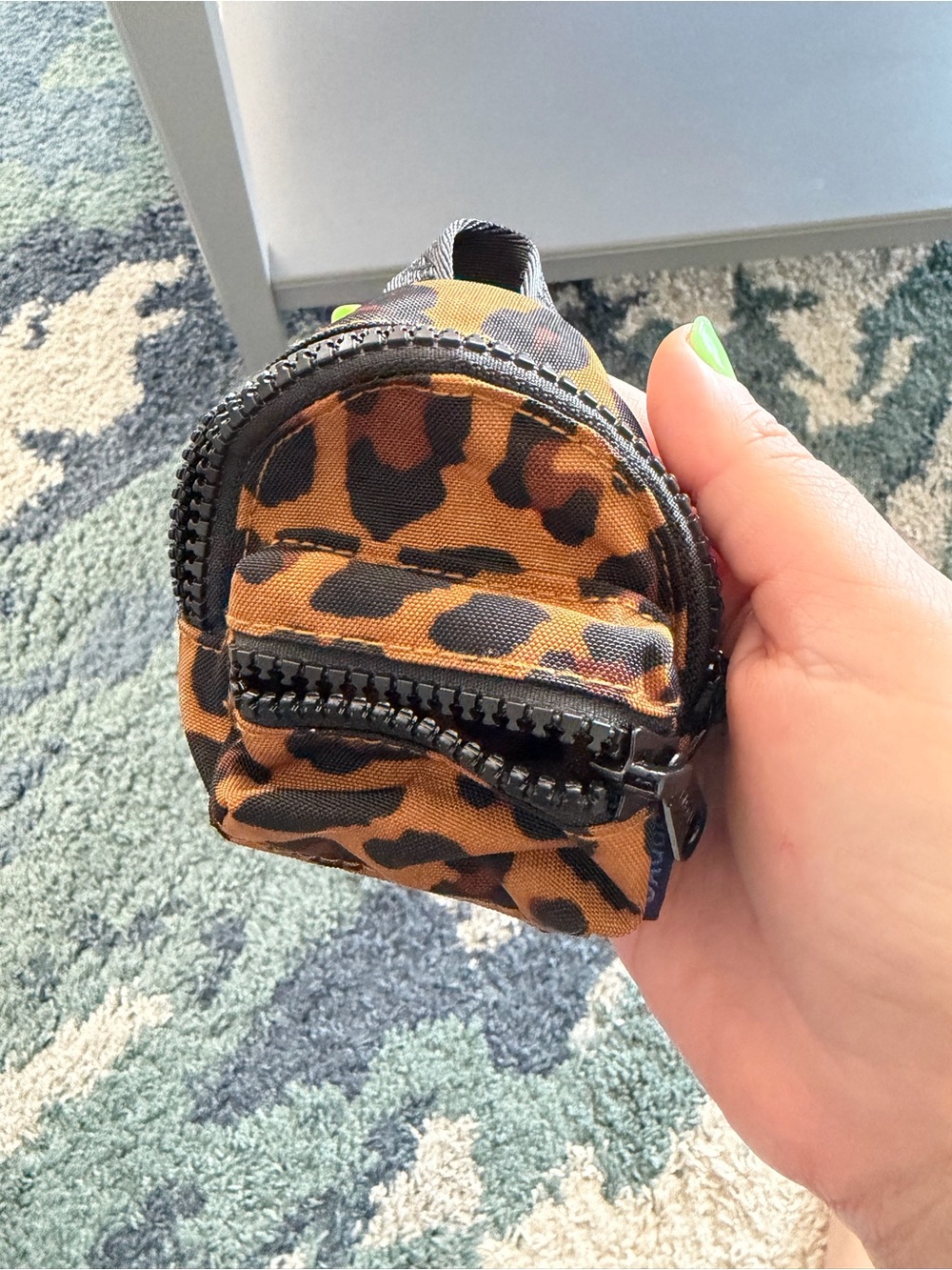 BAGGU Leopard Print Mini Backpack Coin Pouch - Brown